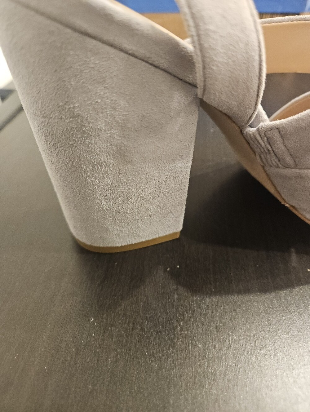 REISS Naomi Gray Suede Strappy Ankle Strap Buckle Open Toe Block Heels Womens 9. - Picture 7 of 7
